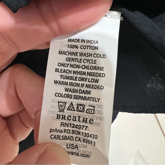 Prana Wm 6 Erin 100% Cotton A Line mini Skirt Boho with Lining Black zip NWT - Picture 7 of 7